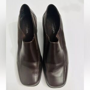 EASY SPIRIT SLIP ON BROWN LEATHER BOOTIE STYLE COMFORT SHOE SIZE 7